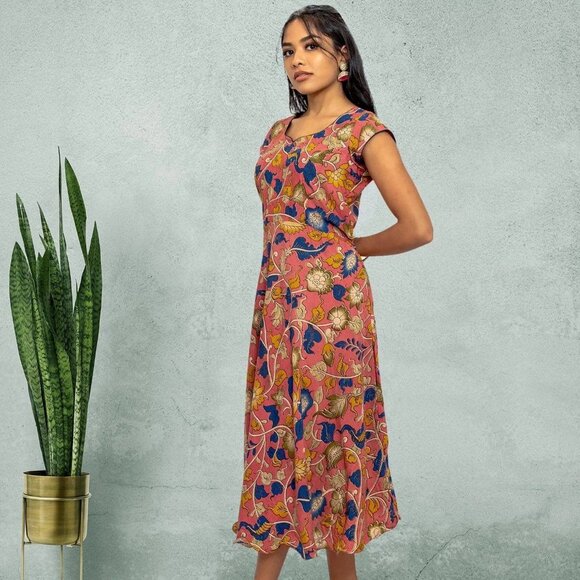 Pink Knee-Length Dress | Tranquil Threads | Muvvas Boutique - Picture 3 of 5